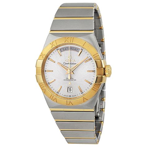 omega watch silver and gold